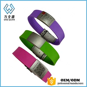Wholesale Souvenir Stainless Steel Id Plate Silicone Bracelet