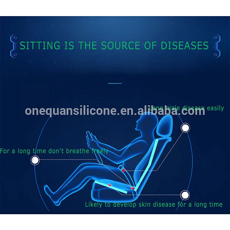 Silicone Massage Anti fatigue & Office Chair Cushion for Back Pain and Sciatica Relief