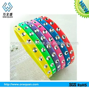 sports team silicone wristband diamond tennis bracelet
