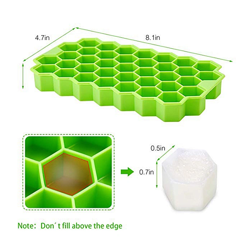 BPA Free 3d Ice Cubes Mold with Lid Silicone Honeycomb Cream Ice Maker
