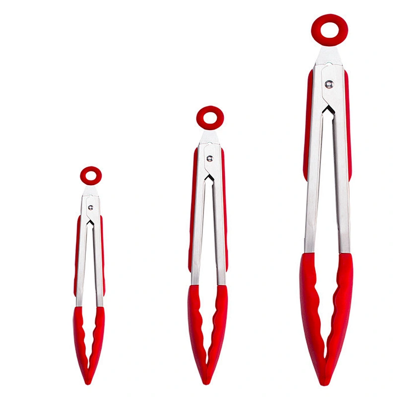 BBQ Non-stick Clip Food Tongs Stainless Steel Salad Tongs