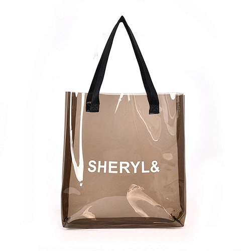 New Design Candy Color Women Fashion Clear Jelly Bag Large Tote Bag