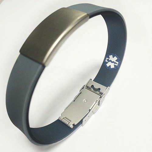 Official ID Wristband with Medical Alert Badge Silicone Clasp Personalized ID Bracelet