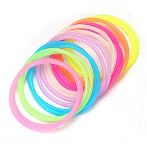 Cheap price no slip grip bright jelly ponytails colorful elastic rubber hair band with charm