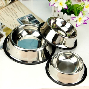 Stainless Steel Dog Bowl with Rubber Base for Small/Medium/Large Dogs Pet feeder