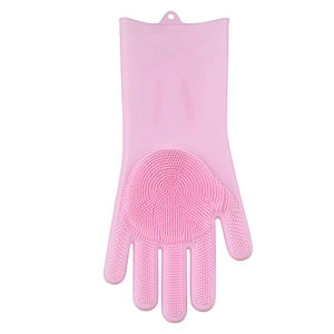 Magic Silicone Gloves with Wash Scrubber Latex free household cleaning gloves Dishwashing glove kitchen glove
