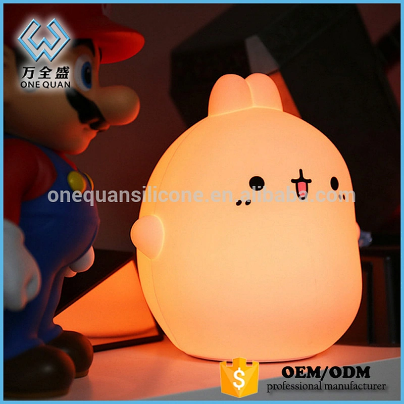 Night Light LED bunny Lamp Silicone Remote Control 7 Different Color for Kid Bedroom.