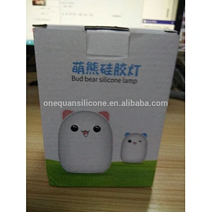 Creative Soft Silicone Cute Night Light Cartoon Bear Design and Sensitive Night Lamp Warm White & 7 LED Color