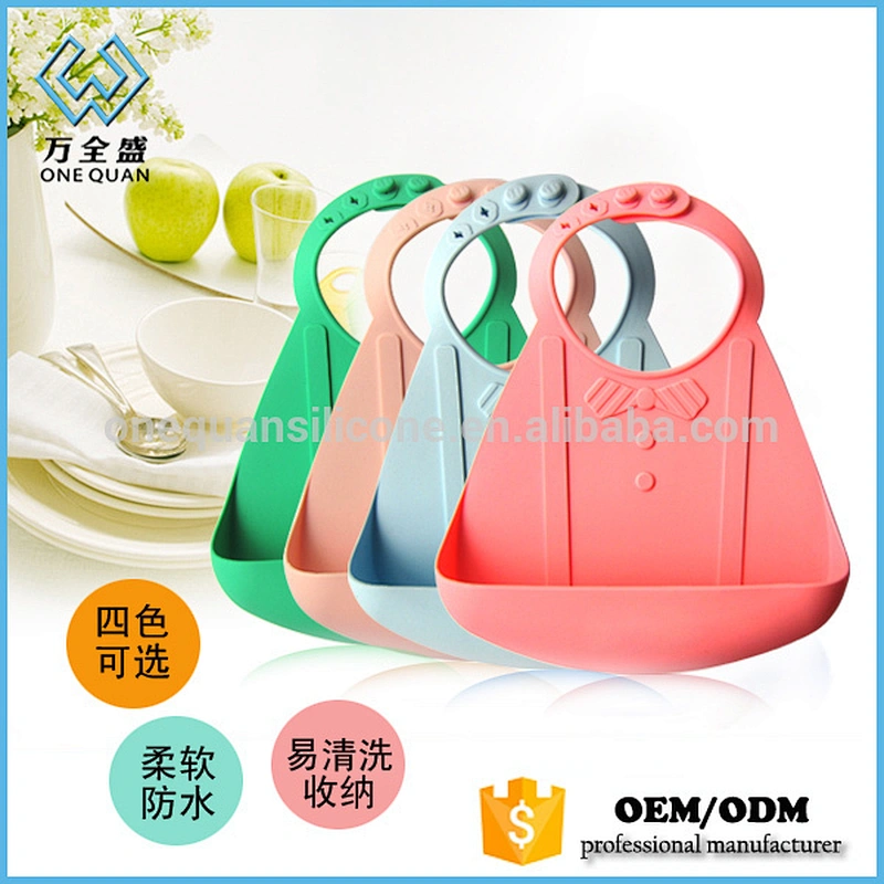 washable baby bibs plain white non-toxic baby silicone bib