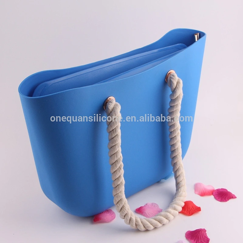 Hemp Rope Silicone Candy Color Beach Bag Europe And The United States Fashion Beautiful Open Hollow Bag