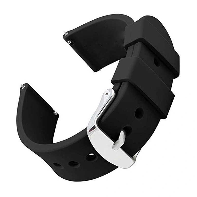 Wearable Elastic Smart Watch Rubber Strap with Metal Clasps Custom Bands