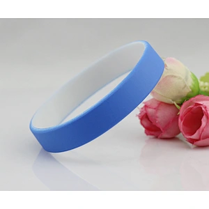 Inspirational Silicone Bracelets Rubber Band Wristbands double color
