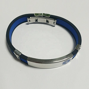 Free Engraving Alert ID Bracelet Stainless Steel Rubber Silicone Emergency