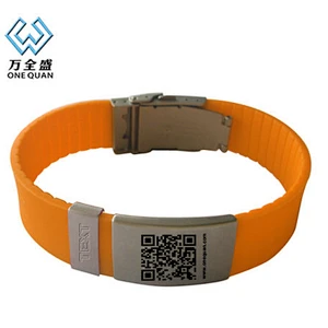 Personalized Silicone Id Bracelet Qr Code Metal Bracelet
