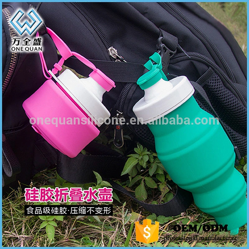 wholesale silicone travel foldable water bottles