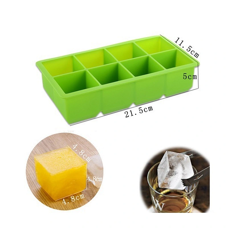 6-Cube Silicone Ice Tray Mold Set One quan Pack of 2 Silicone Ice Cube Tray
