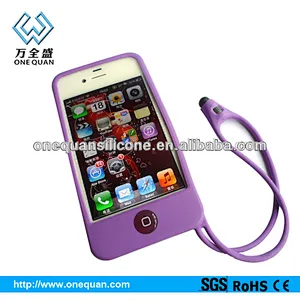 new arrival silicone protective phone case with touch pen
