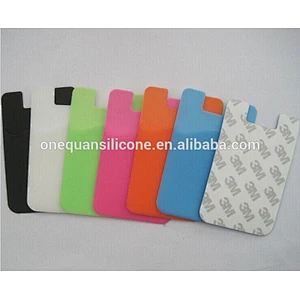 Sticky waterproof silicone mobile phone business card holder multiple bag
