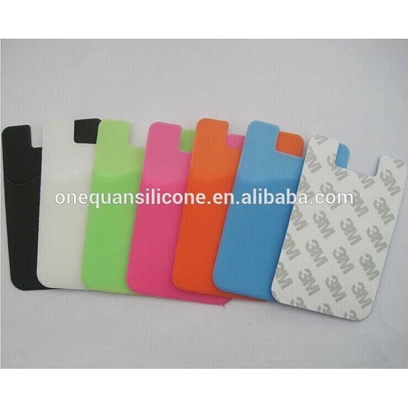 Sticky waterproof silicone mobile phone business card holder multiple bag