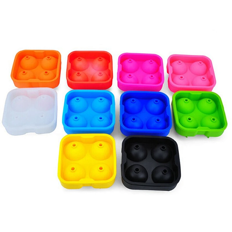 4 holes silicone ice ball mold/round ice ball tray/ ice ball maker