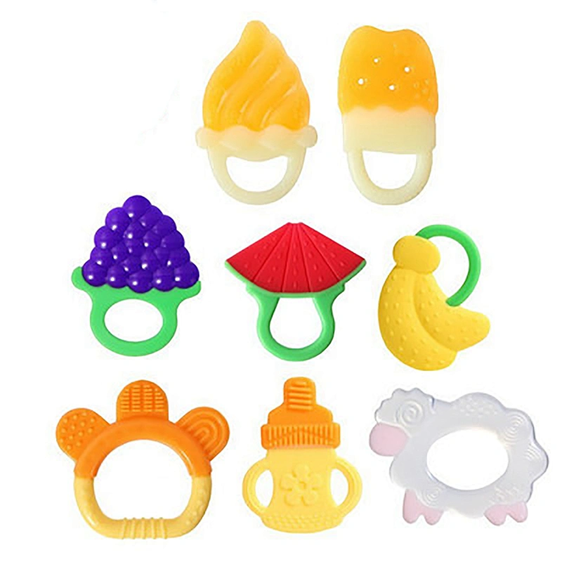 New silicone custom OEM baby rattles teether toys