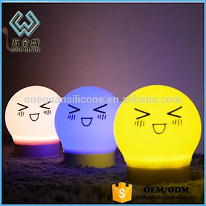 Novelty Creative 7color Led silicone Night Light With 1800mAH Battery