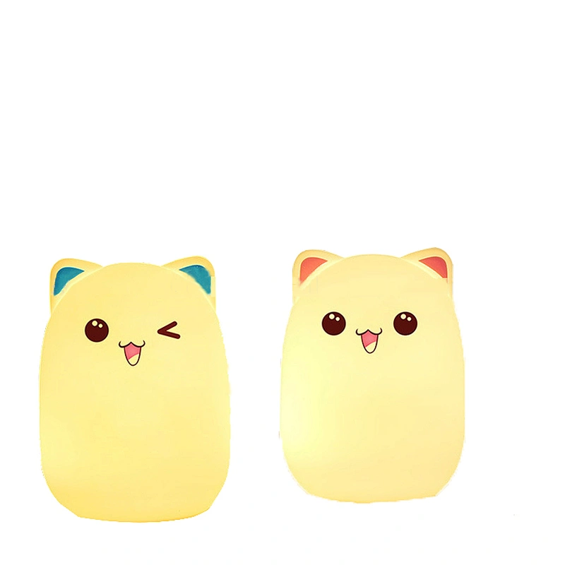 Creative Soft Silicone Cute Night Light Cartoon Bear Design and Sensitive Night Lamp Warm White & 7 LED Color