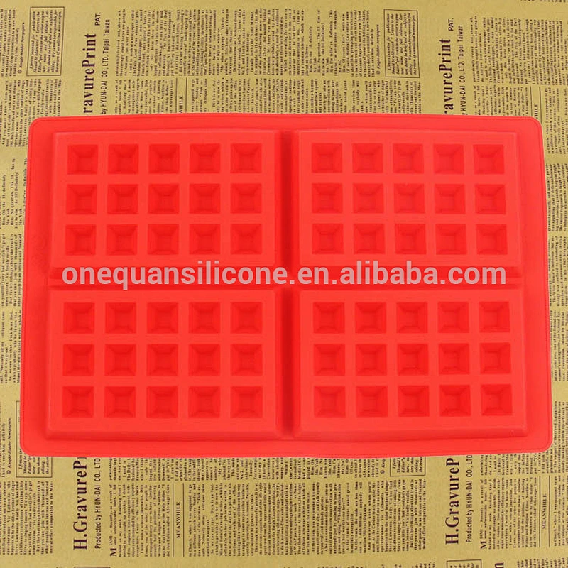 Silicone Red Color Custom Baking Mat Waffle Mold For Baking Utensils