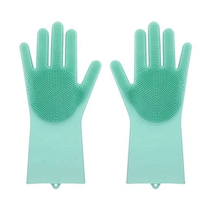 Silicone Dishwashing Gloves Reusable Cleaning Gloves for Kitchen