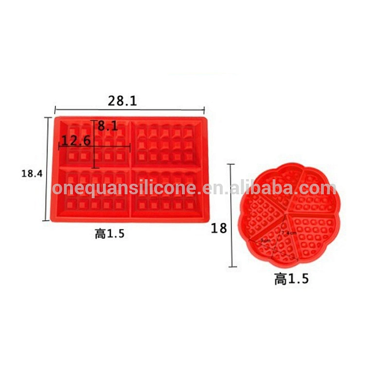 Silicone Red Color Custom Baking Mat Waffle Mold For Baking Utensils