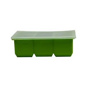 Silicone Sphere Whiskey Ice Ball Maker with Lids Large Square Ice Cube Molds