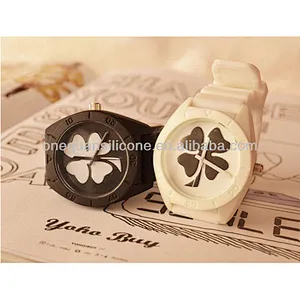 Fashion movement waterproof silicone big dial table watches. Lady jelly watch for female students