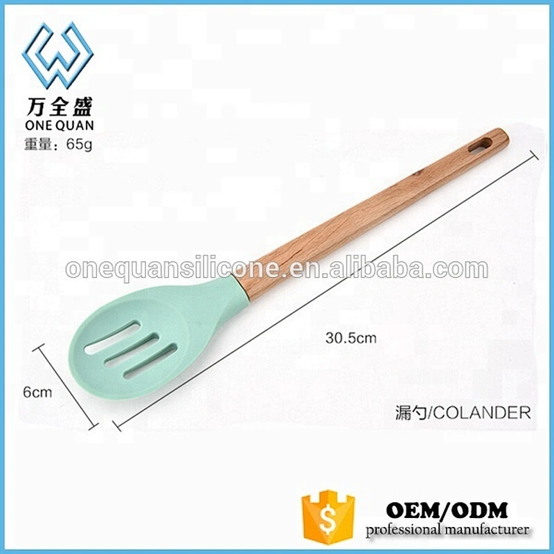 6-Piece solid wood silicon kitchen ware, wooden kitchen utensils