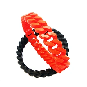 Wholesale Multicolor custom braided rubber bracelets / silicone braided bracelets