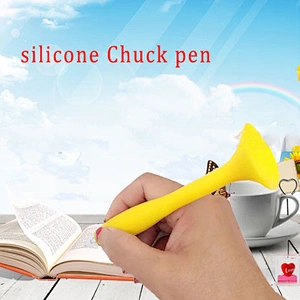 Customized logo silicone sucking disc ballpen