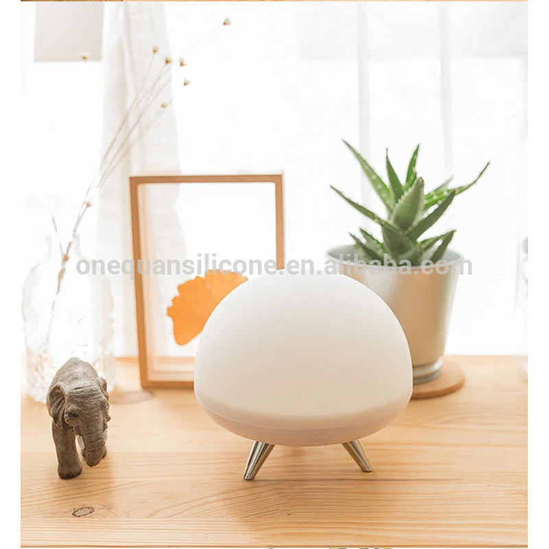 Silicone Colorful Children Night Light USB Rechargeable Sensitive Tap Control Beside LED Table Lamp with Warm White