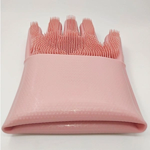 Clean Easy Magic Silicone Gloves with Scrubber Dishwashing Gloves - Can be Used for Kitchen, Bathroom Cleaning Car Washing