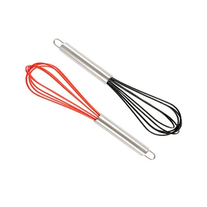 25 cm Food Grade Stainless Steel Egg Beater, Manual Silicone Hand Egg Beater