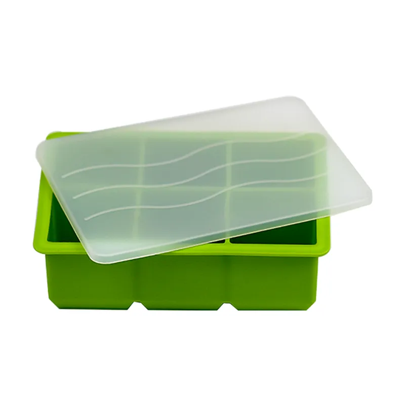 Silicone Sphere Whiskey Ice Ball Maker with Lids Large Square Ice Cube Molds