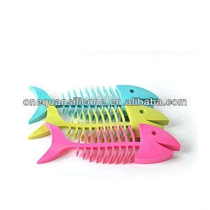 wholesale multi colors custom fish bone shape silicone soap mould,soap dish for shower