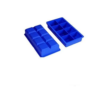 6-Cube Silicone Ice Tray Mold Set One quan Pack of 2 Silicone Ice Cube Tray