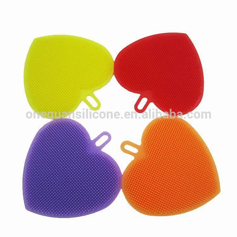 Silicone Dish Sponge Washing Brush Scrubber Household Cleaning Sponges, Antibacterial Mildew-Free Brushes