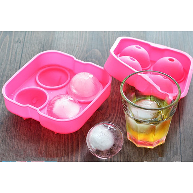 4 holes silicone ice ball mold/round ice ball tray/ ice ball maker