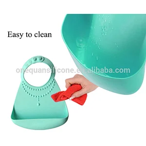 BPA free waterproof washable silicone baby bib