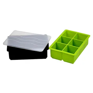 Silicone Sphere Whiskey Ice Ball Maker with Lids Large Square Ice Cube Molds