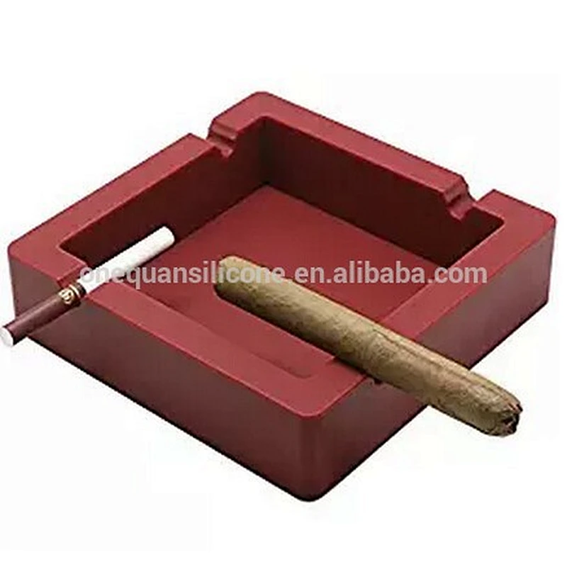 Unbreakable Silicone Ashtray with 4 Cigars and Cigarettes Dual-use Grooves for Patio Indoor Ashtray Home decor