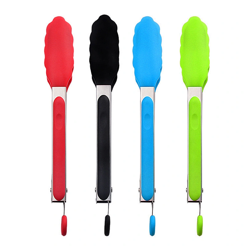 BBQ Non-stick Clip Food Tongs Stainless Steel Salad Tongs