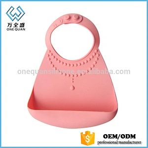 FDA LFGB High Quality Silicone Best Fancy Baby Bib Waterproof Silicone Bib