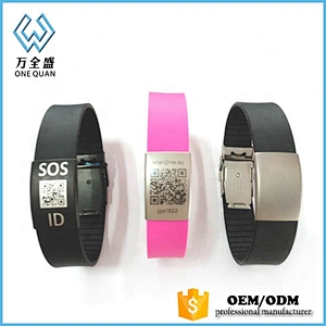 Wholesale Souvenir Stainless Steel Id Plate Silicone Bracelet