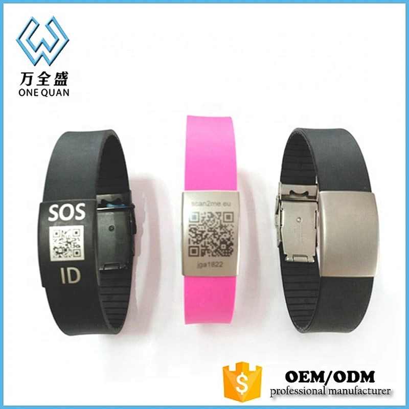 Wholesale Souvenir Stainless Steel Id Plate Silicone Bracelet